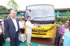 Goa CM Sawant Flags Off CSR-Funded School Bus in Sankhali