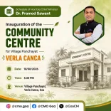 Goa CM Sawant to Inaugurate Verla Canca Community Centre