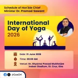 Goa CM Sawant to Lead Yoga Day 2026 at St. Cruz Stadium