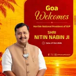 Goa CM Sawant Welcomes BJP National President Nitin Nabin