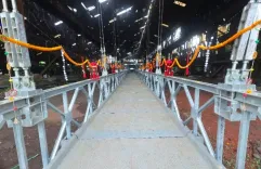GRSE launches steel Foot Suspension Bridge with spans up to 400 feet