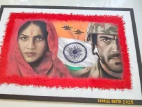 How Did an Artist from Jamnagar Create a Rangoli Depicting a Story of Patriotism and Sacrifice on Diwali?