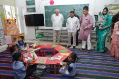 Gujarat CM Reviews Schools, Plants Trees at Shala Pravesh Utsav