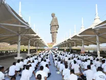 Gujarat CMO marks Yoga Day at Statue of Unity, temples, beaches