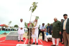 Amit Shah, CM Patel plant saplings under AMC's Mission Five Million Trees in Ahmedabad