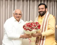 Haryana CM Nayab Saini visits Gandhinagar, invites CM Bhupendra Patel to 2027 summit