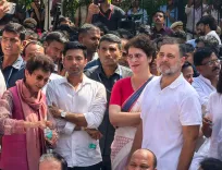 INDIA bloc protest at ECI: 150+ MPs march, Rahul Gandhi briefly detained
