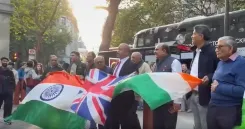 लंदन में प्रवासी भारतीयों की पीएम मोदी समर्थन रैली, भारतीय उच्चायोग के बाहर तिरंगा लहराया