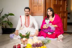 रणदीप हुड्डा ने बेटी न्योमिका की पहली चावल रस्म 'चाकुम्बा' की तस्वीरें साझा कीं