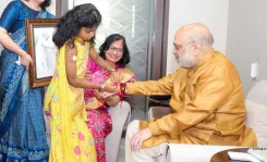 Amit Shah ties Raksha Bandhan with Type-1 diabetic girls in Gandhinagar, hails free insulin drive