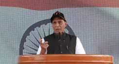 Rajnath Singh at Kargil: India designs chips, Pakistan designs terror