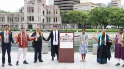 How is the Indian diaspora in Japan honoring Hiroshima victims while praising PM Modi's peace efforts?