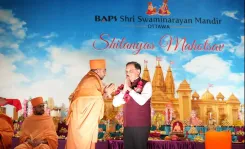 Did the Indian envoy attend the foundation stone laying ceremony of a Hindu temple in Canada?