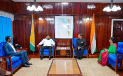 India's envoy Chinmoy Naik presents credentials to Guyana President Irfaan Ali