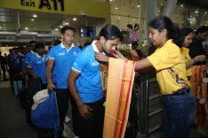 Has the Indian junior men's hockey team arrived in Chennai for the World Cup 2025?