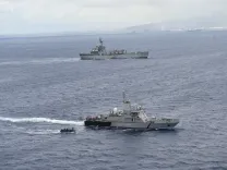 How Did Indian Navy Ships Conclude Joint Training at French and Mauritian Ports in the Indian Ocean?