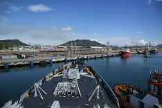 How is the Indian Navy's stealth frigate INS Sahyadri enhancing military ties with Malaysia?