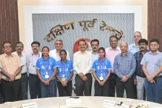 Salima Tete, two Indian hockey stars felicitated by South Eastern Railway in Kolkata