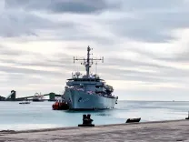 Did INS Sutlej Complete a Hydrographic Survey at Mauritius?