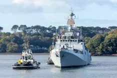 INS Trishul arrives in Plymouth for Exercise Konkan-26 with Royal Navy