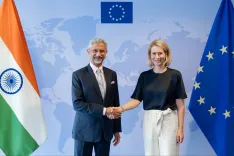 Jaishankar Begins Brussels Visit, Meets EU's Kallas