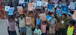 Jal Shakti Minister Paatil Distributes Notebooks in Varanasi, Promotes Water Awareness