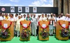 Jal Shakti Minister Paatil inaugurates 33 new spillway gates at Tungabhadra Dam