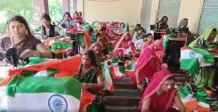 Jaunpur SHG women stitch 5 lakh flags for Har Ghar Tiranga 2025
