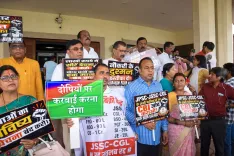 Jharkhand exam scam: BJP MLAs demand CBI probe, exam cancellations outside Assembly