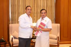 Jorhat MP Kamakhya Tasa Calls on CM Himanta at Lok Sewa Bhawan