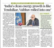 Joshi Hails UN Climate Chief's Praise for India's Clean Energy Rise