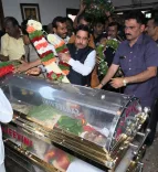 Joshi pays last respects to ex-PM Deve Gowda's wife Chennamma