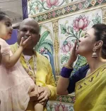 Kajol serves bhog, mingles with devotees at Mumbai Durga Puja pandal