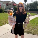 Karen Gillan's daughter now obsessed with skeletons after office coping trick