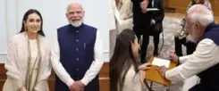 Karisma Kapoor gets PM Modi’s autograph for her children
