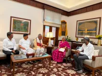 Karnataka BJP Lawmakers Call on FM Sitharaman at Parliament House