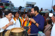 Kishan Reddy Holds Chai Pe Charcha With Singareni Workers in Mulugu