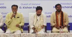 Kishan Reddy Holds Press Meet in Hyderabad