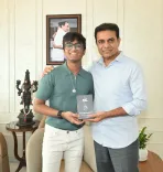 KTR Meets Hyderabad's Aarav Garg, Co-Founder of AI Wearable Startup Omi