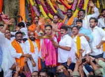 KTR visits Khairatabad Bada Ganesh, joins Hyderabad festivities
