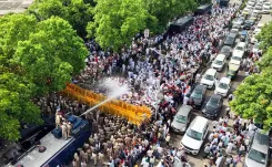 Sachin Pilot leads Congress protest in Chandigarh, demands Punjab FM Cheema's resignation