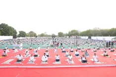 Gujarat Yoga Day 2025: CM Bhupendra Patel leads mass session, 1.25 crore join