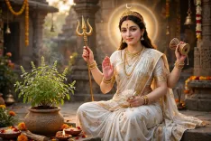नवरात्र अष्टमी: मां महागौरी और तुलसी का पवित्र संबंध, जानें आयुर्वेदिक गुण