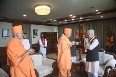 BAPS Mahant Swami Maharaj's rakhi tied to Maha Governor Jishnu Dev Varma
