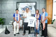 Manipur CM felicitates three Asian Games 2026 hockey gold medallists