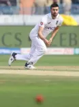 Mark Wood bowls full seam in nets with one leg strapped ahead of Ashes opener