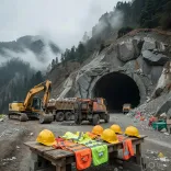 CM Dhami visits Peepalkoti tunnel accident site, meets injured