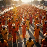 CM Yogi Showers Flowers on Kanwar Yatra Pilgrims in Meerut