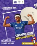 Nadda hails Ancy Sojan's Silver in Women's Long Jump at Asian Games 2026