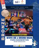 Nadda hails India's bronze in Mixed Doubles SH6 para-badminton